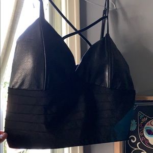 Sexy 3xl pleather crop top